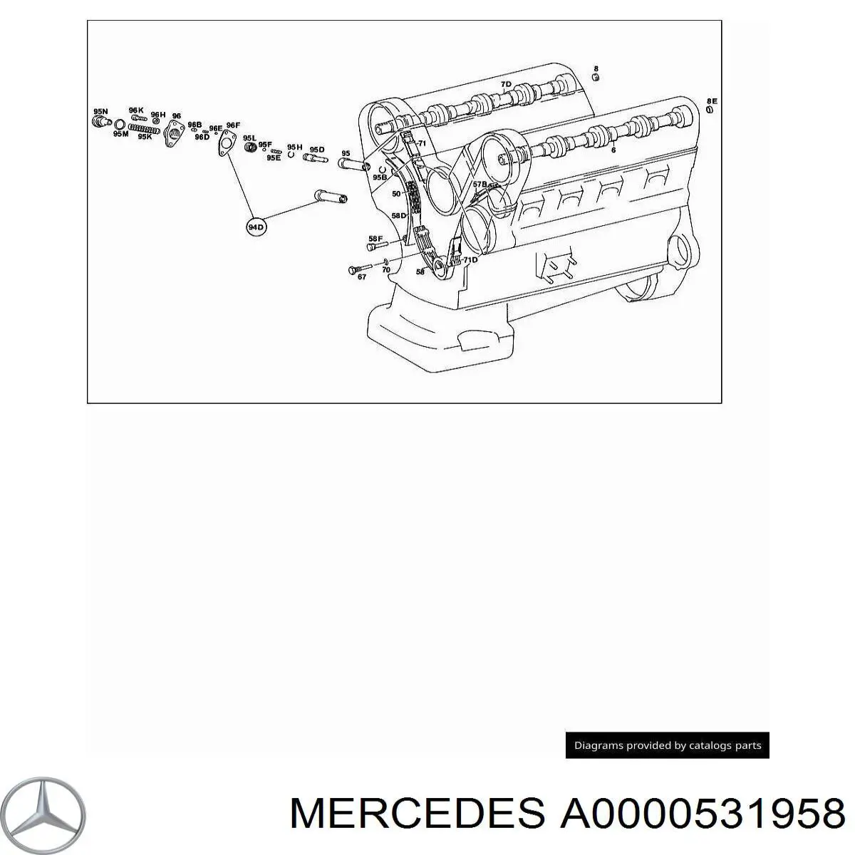 Сальник клапана (маслосъёмный) выпускного Mercedes A0000531958 цена, от 0.54 USD