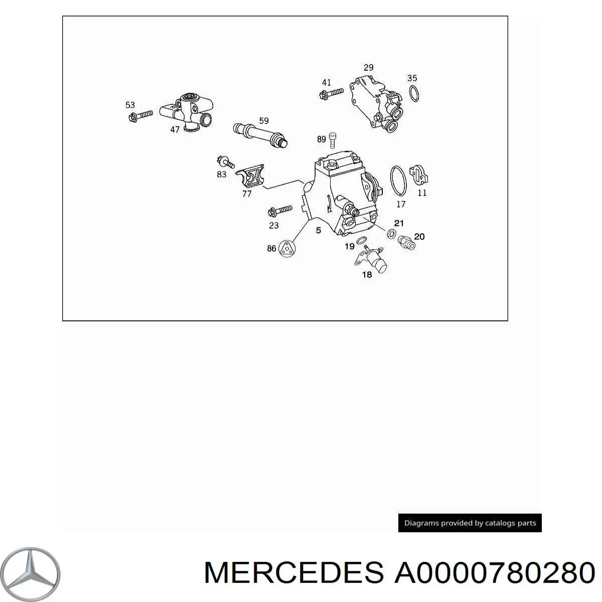 A0000780280 Mercedes прокладка топливного насоса тнвд