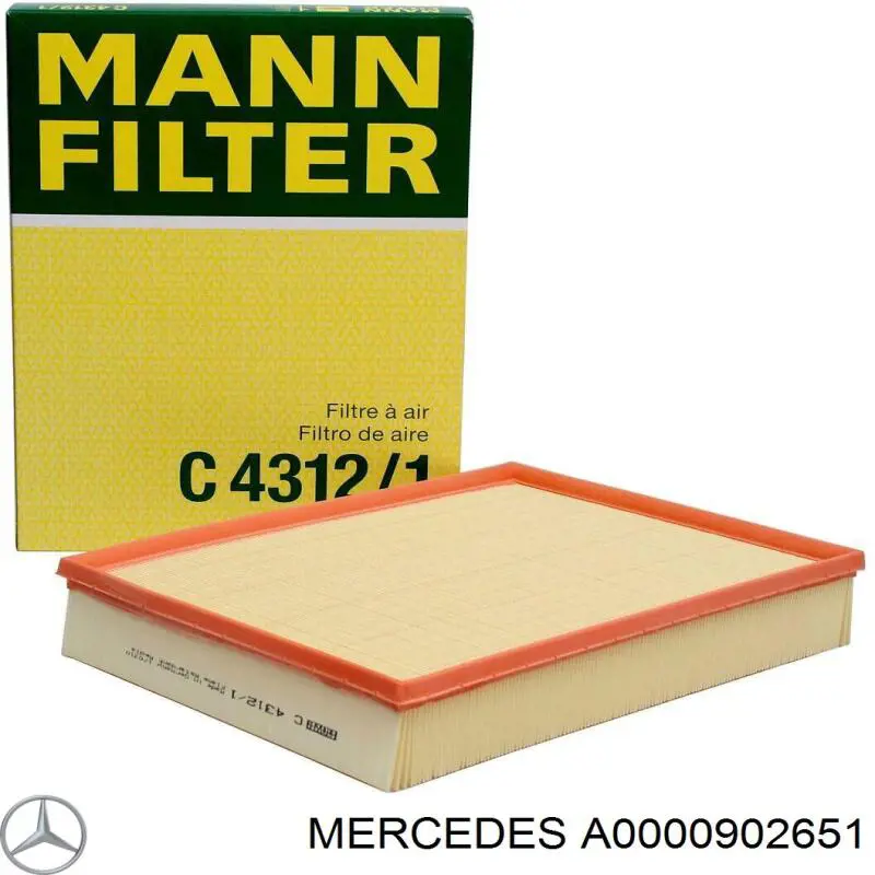 A0000902651 Mercedes Filtro de ar