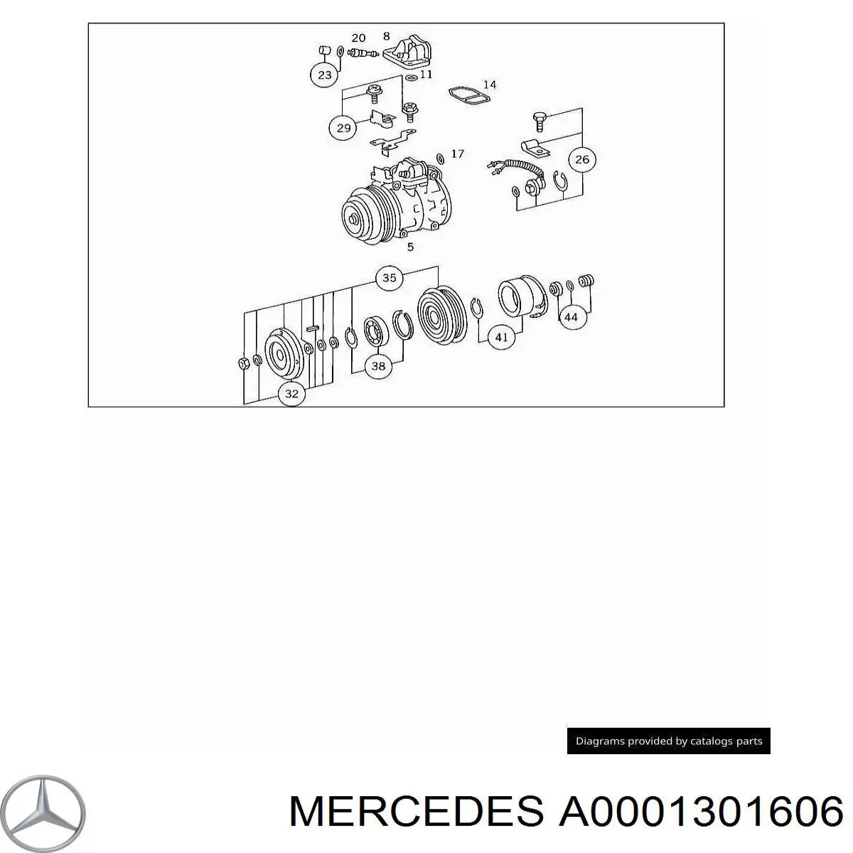 Шкив компрессора кондиционера A0001301606 Mercedes