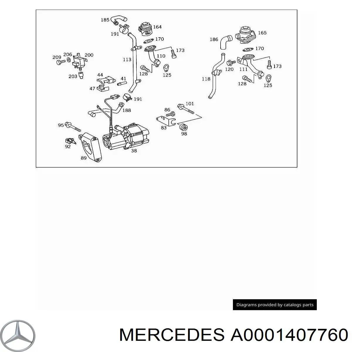 Купить A0001407760 Mercedes Клапан подачи вторичного воздуха