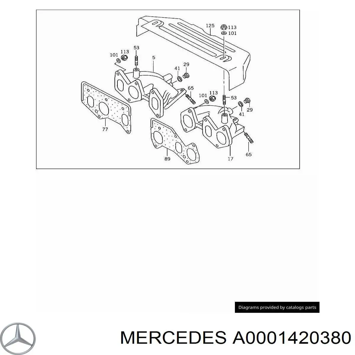 A0001420380 Mercedes прокладка выпускного коллектора левая