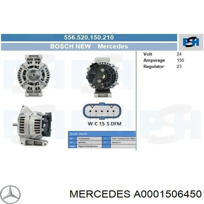 Купить A0001506450 Mercedes Генератор