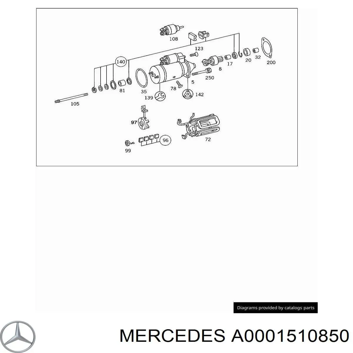 A0001510850 Mercedes втулка стартера