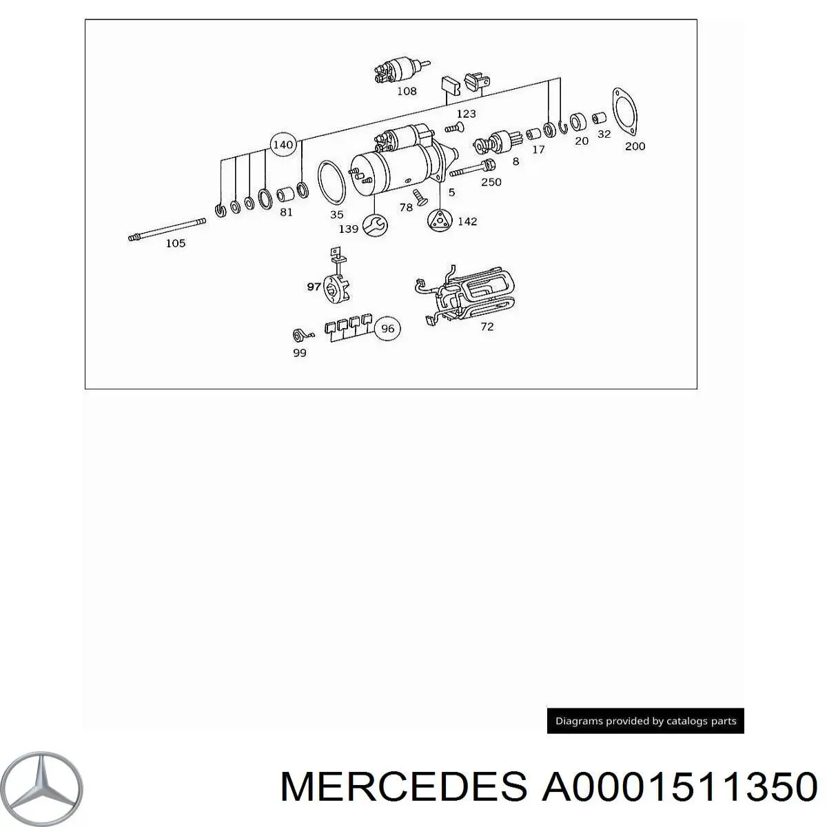 A0001511350 Mercedes втулка стартера