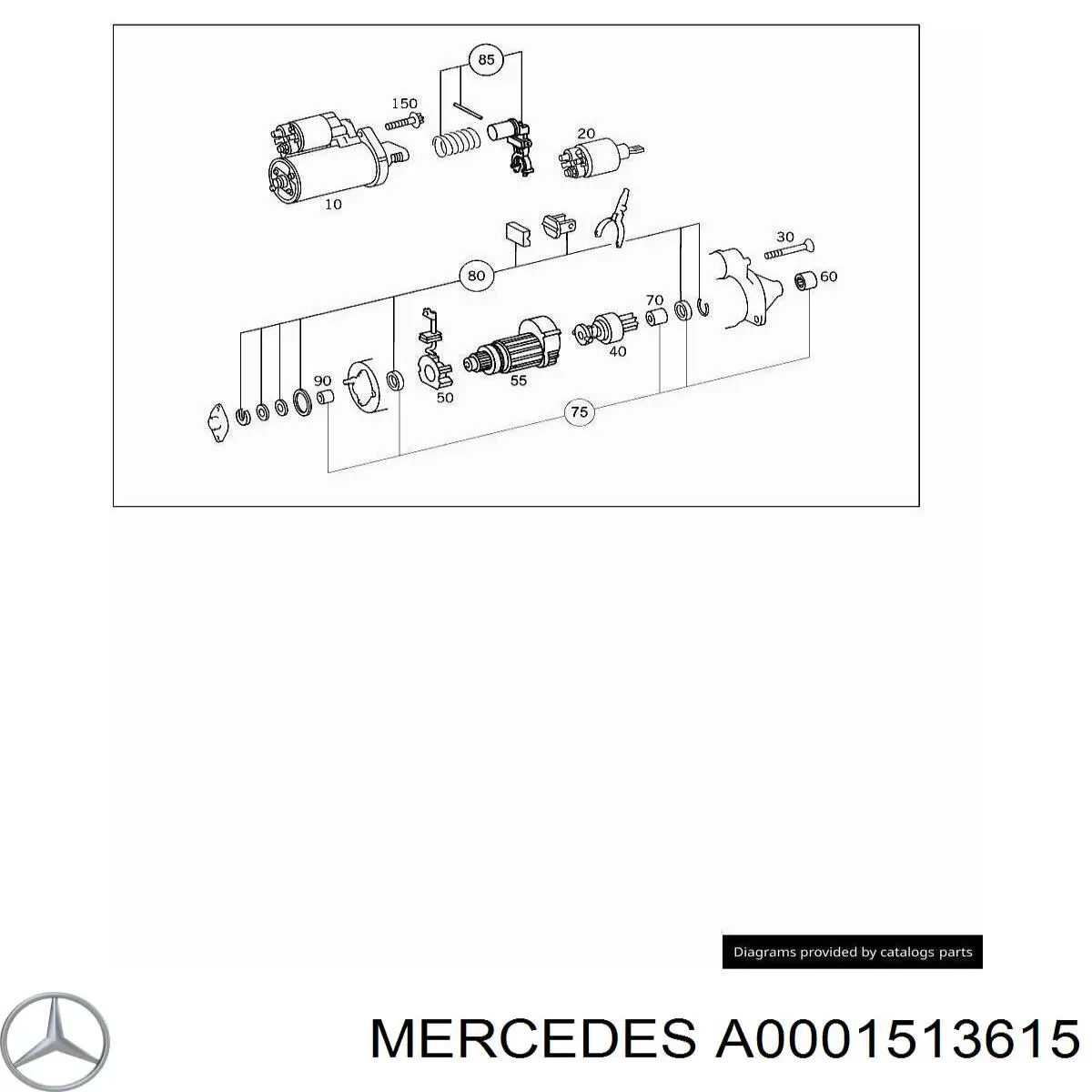 Kit de reparación, Motor de arranque A0001513615 Mercedes