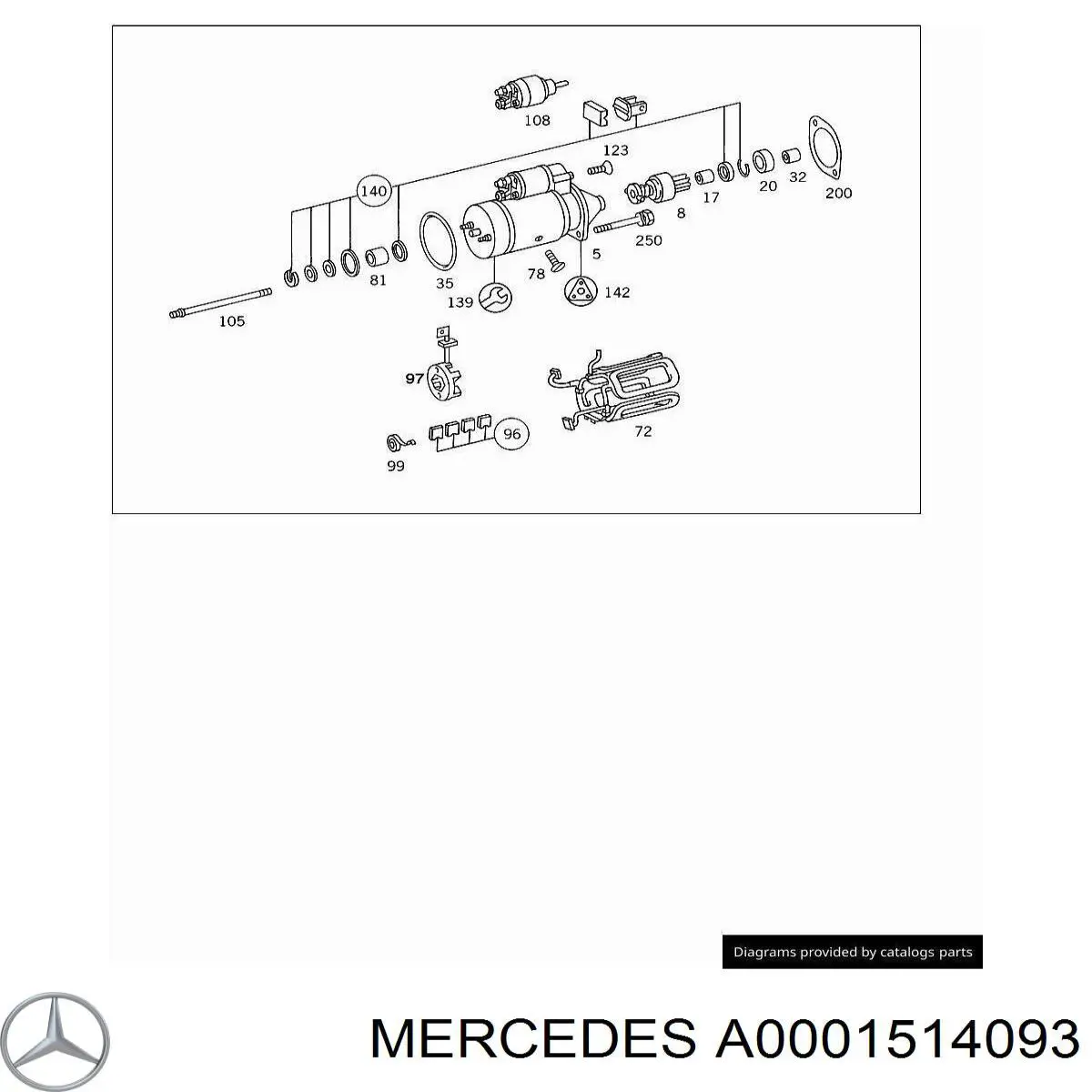 A0001514093 Mercedes ремкомплект стартера
