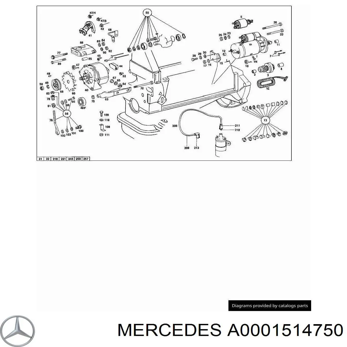 A0001514750 Mercedes втулка стартера
