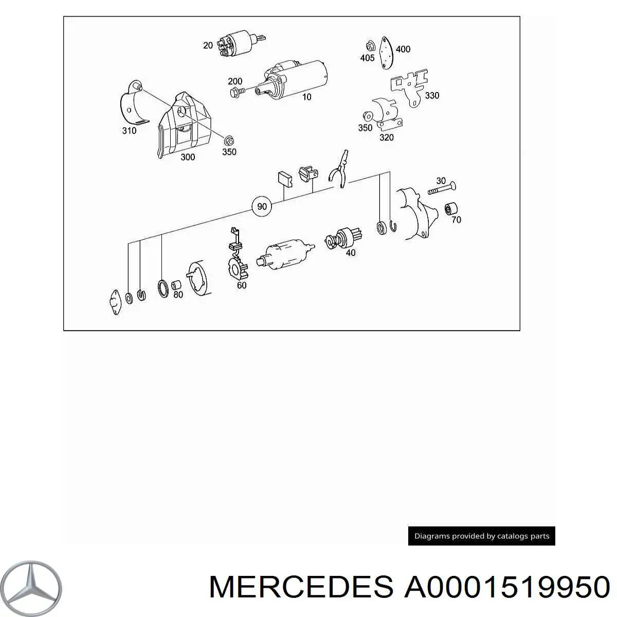 0001519950 Mercedes bucha do motor de arranco