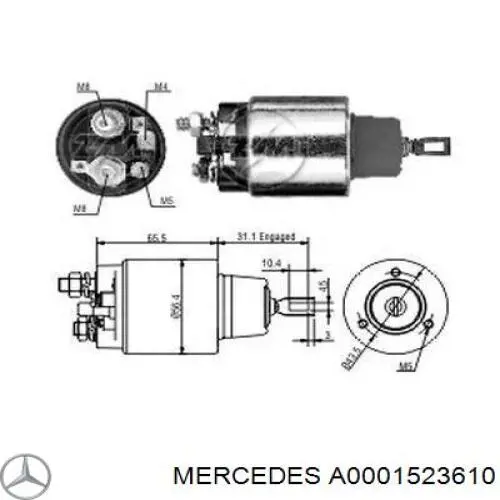 A0001523610 Mercedes реле втягивающее стартера