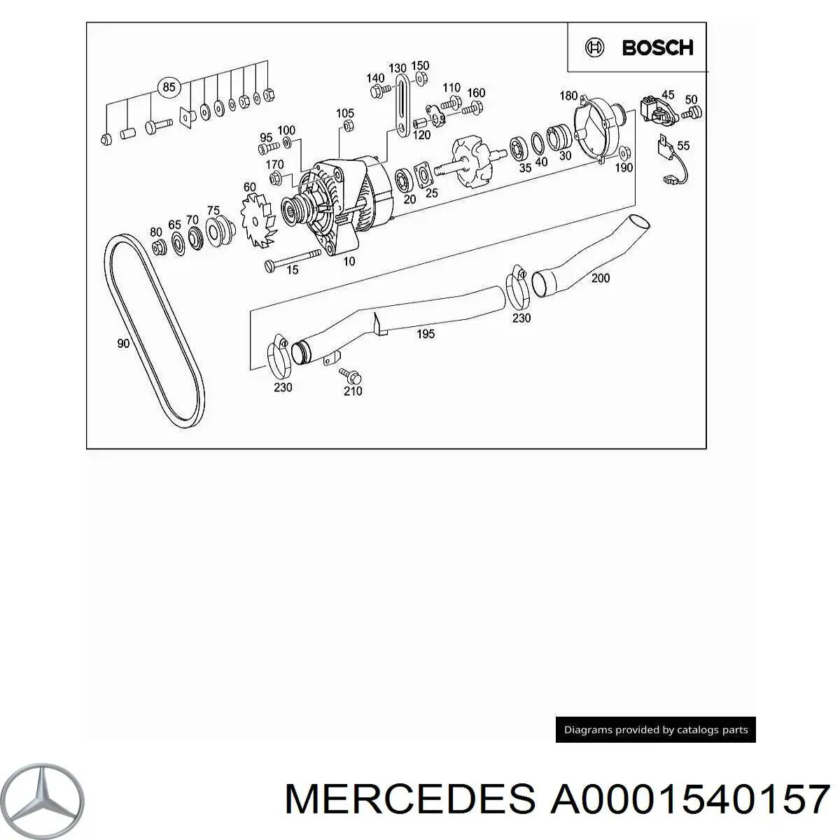 A0001540157 Mercedes bucha do gerador