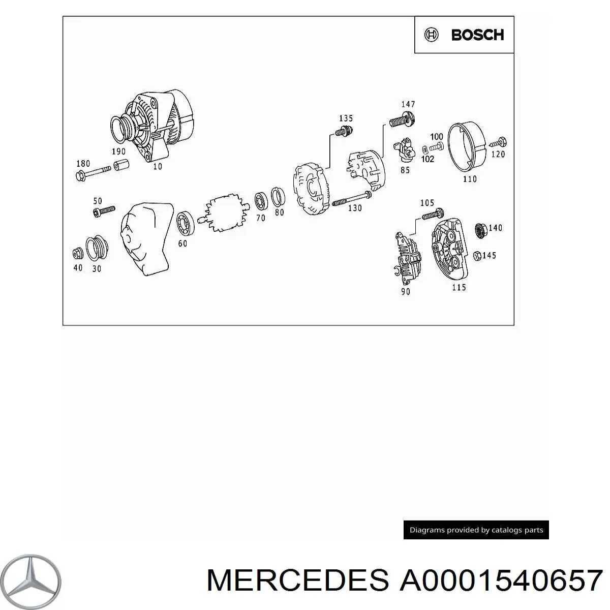 Кришка генератора задня A0001540657 Mercedes