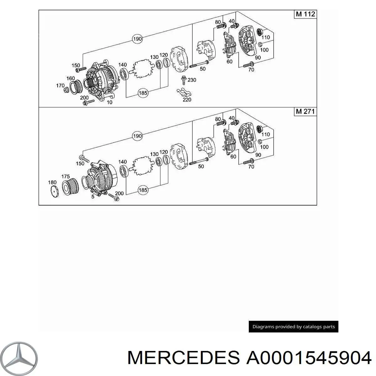 A0001545904 Mercedes Крышка генератора задняя