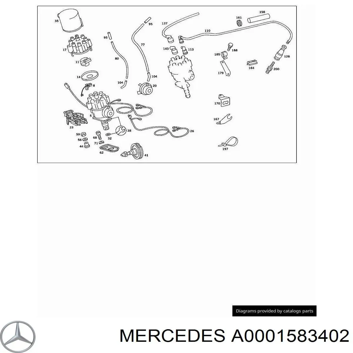 Крышка распределителя зажигания (трамблера) Mercedes A0001583402 цена, от 69.42 USD