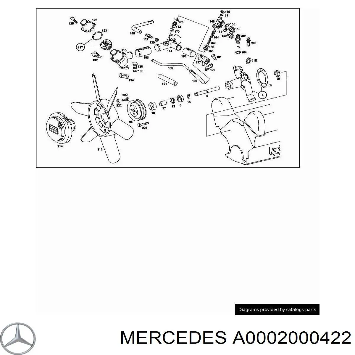 Купить A0002000422 Mercedes Муфта вентилятора охлаждения