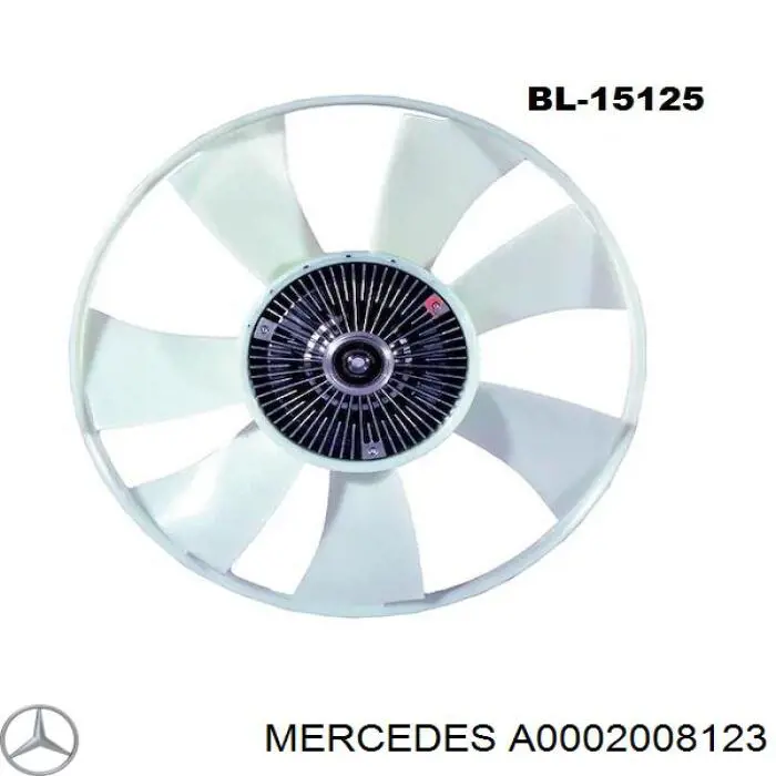 A0002008123 Mercedes вентилятор (крыльчатка радиатора охлаждения)