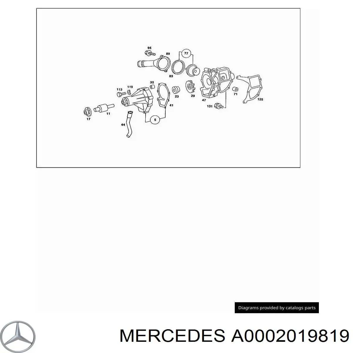 Купить A0002019819 Mercedes Прокладка водяной помпы