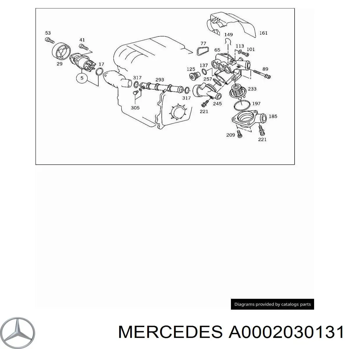 A0002030131 Mercedes фланец системы охлаждения (тройник)