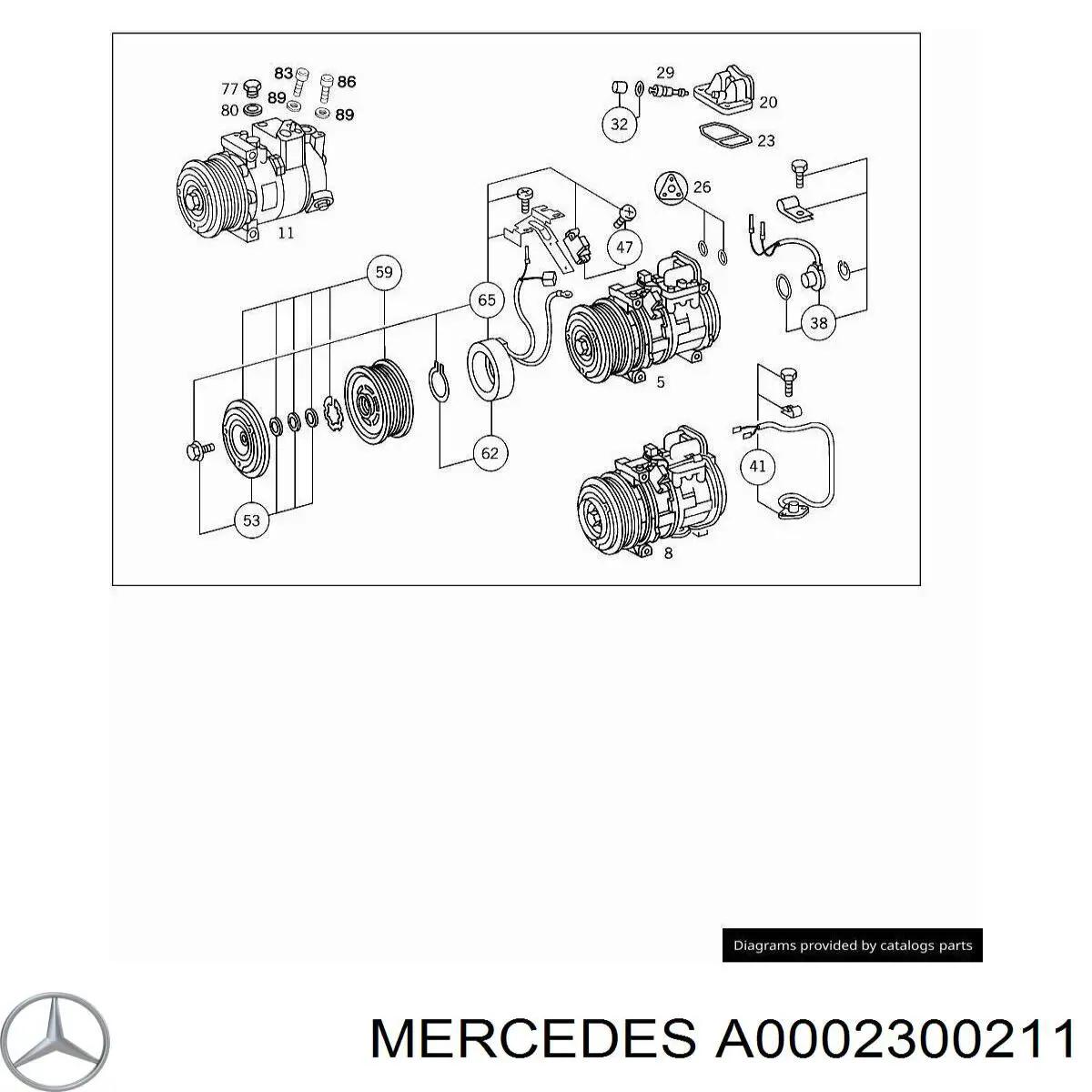 Компрессор кондиционера A0002300211 Mercedes