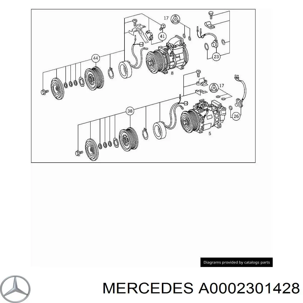 A0002301428 Mercedes Шкив компрессора кондиционера
