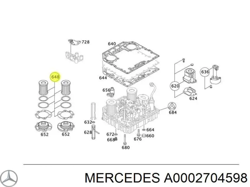 A0002702498 Mercedes filtro da caixa automática de mudança