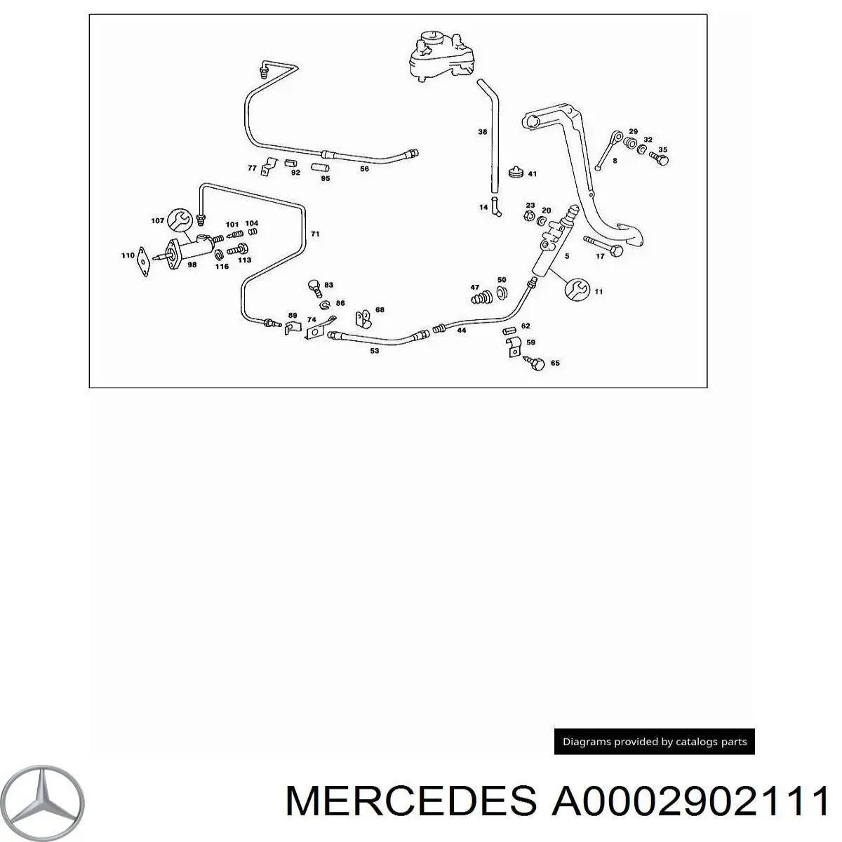 Рабочий цилиндр сцепления A0002902111 Mercedes