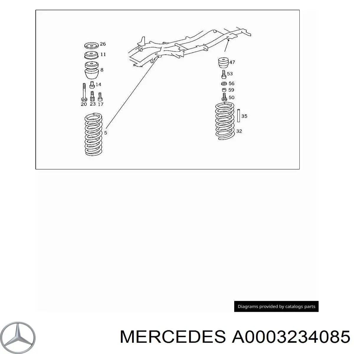 A0003234085 Mercedes втулка крепления заднего амортизатора