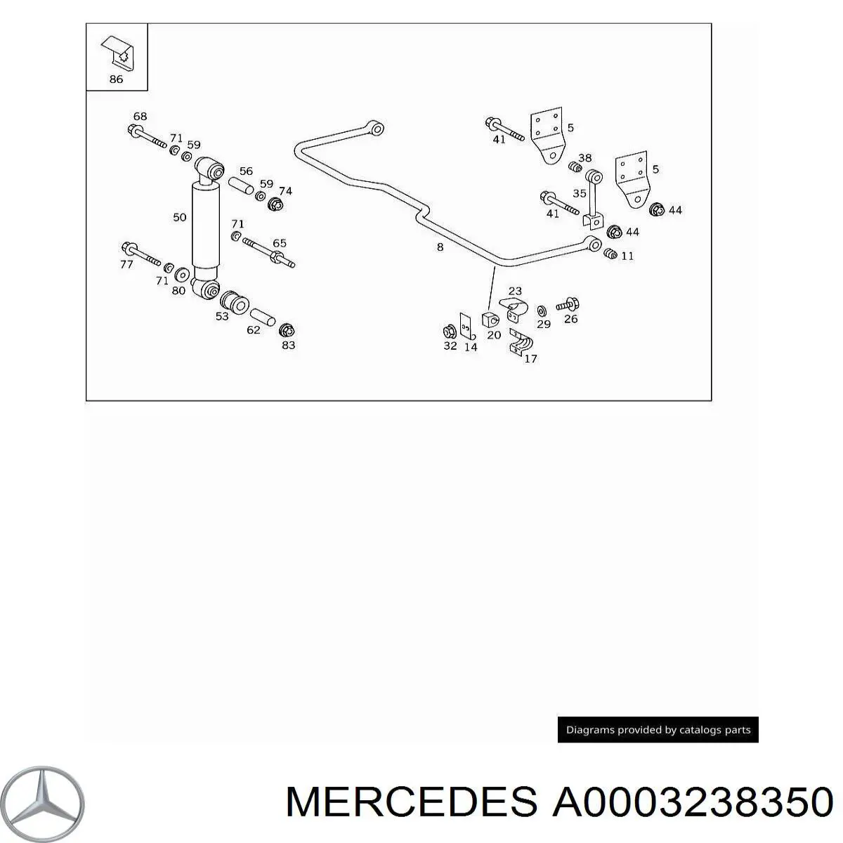 A0003238350 Mercedes втулка сайлентблока амортизатора заднего