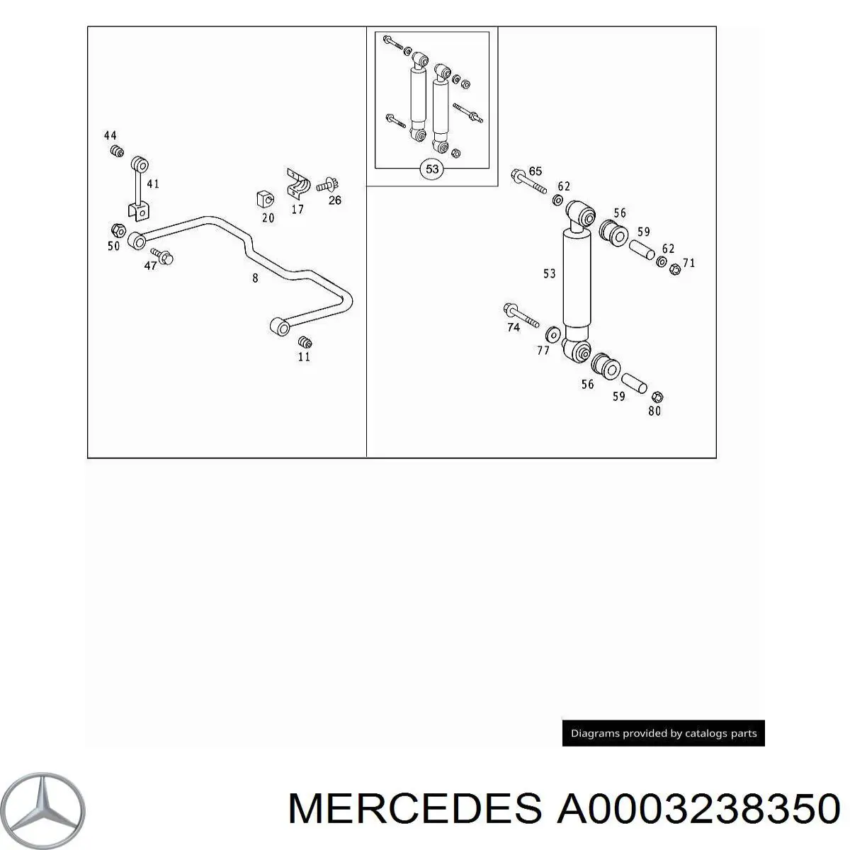 Втулка сайлентблока амортизатора заднего Mercedes A0003238350 цена, от 1.38 USD