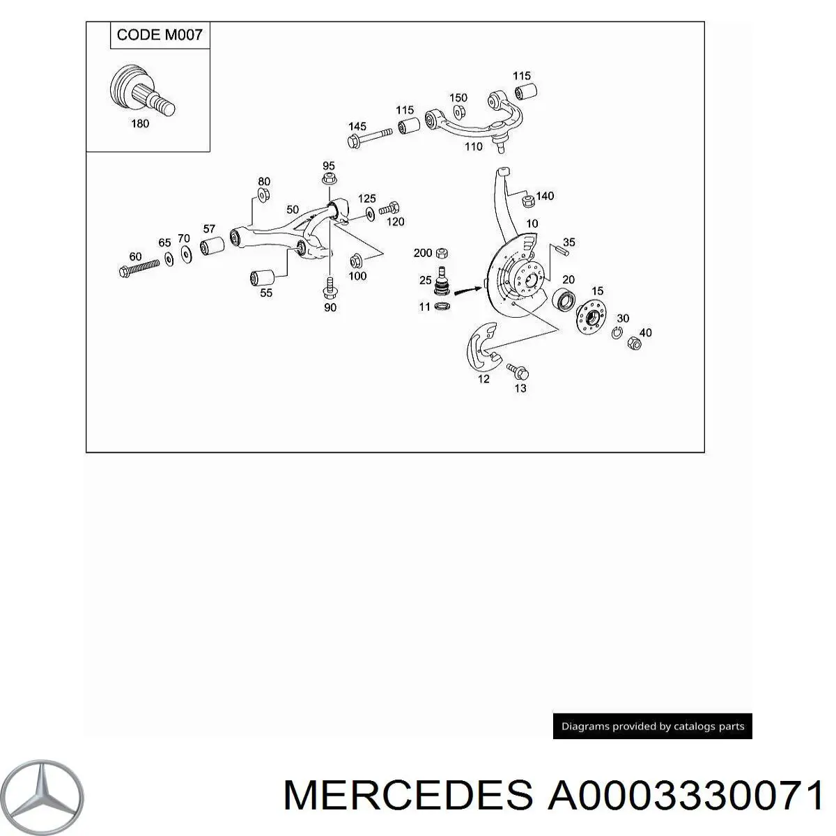 Болт крепления переднего рычага, нижнего на Mercedes ML/GLE (W164)