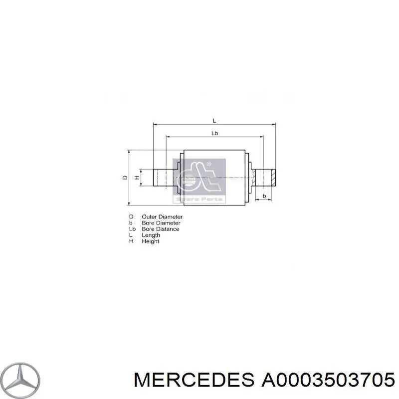 Сайлентблок задней реактивной тяги  Mercedes A0003503705