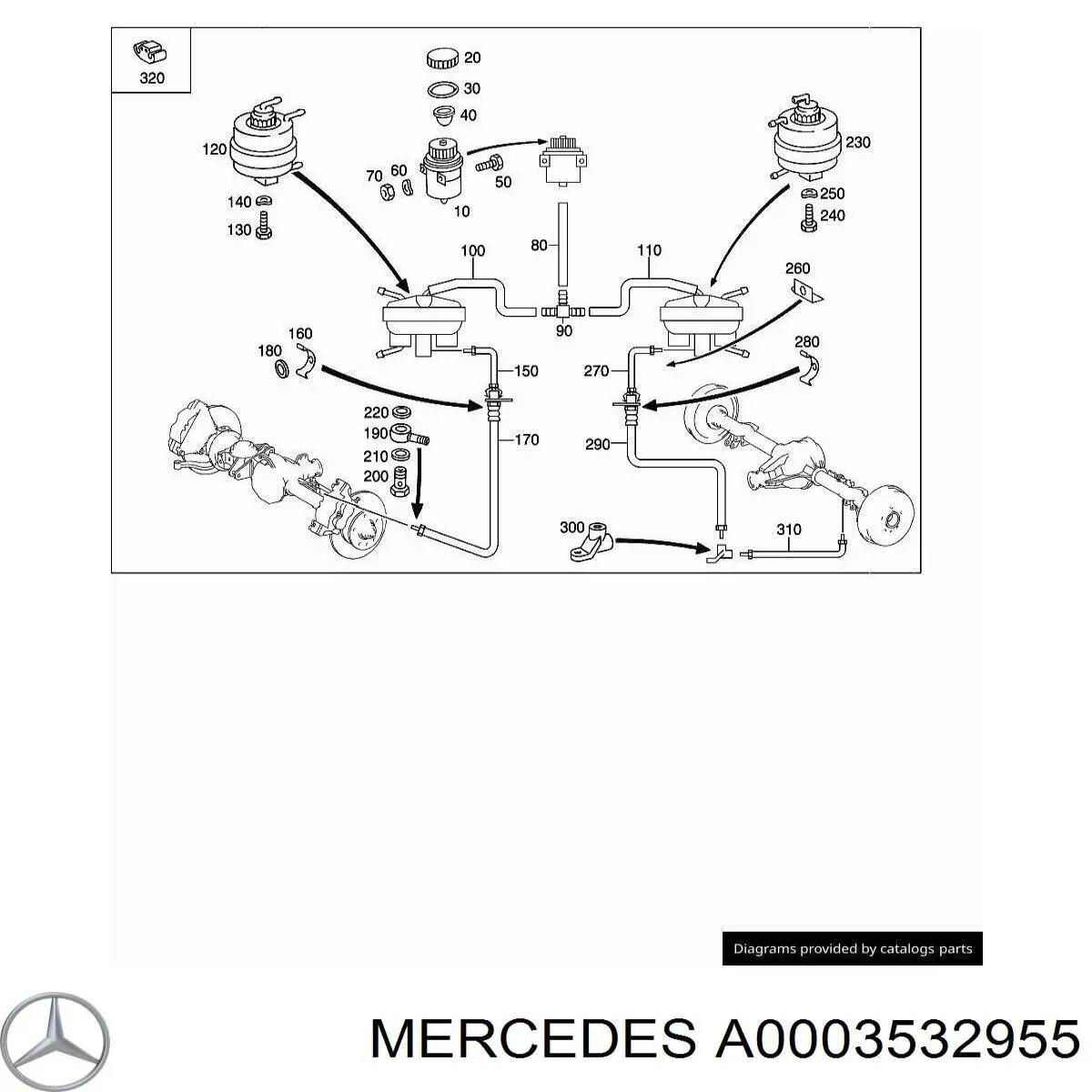 0003532955 Mercedes энергоаккумулятор привода дифференциала моста