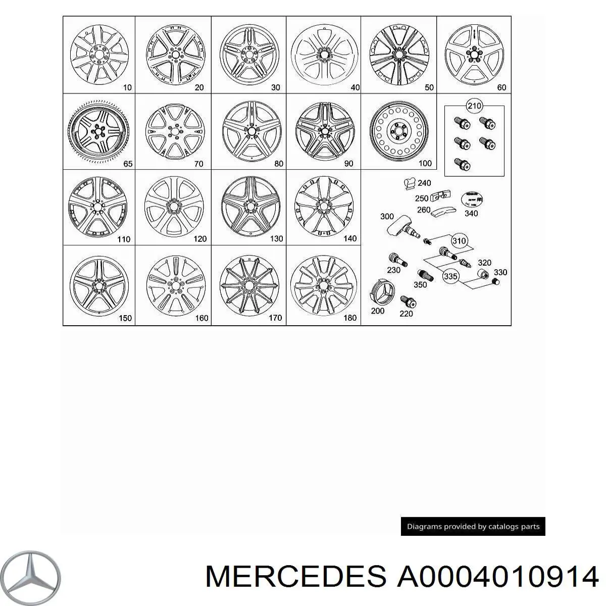 A0004010914 Mercedes fixação de sensor de pressão de ar nos pneus