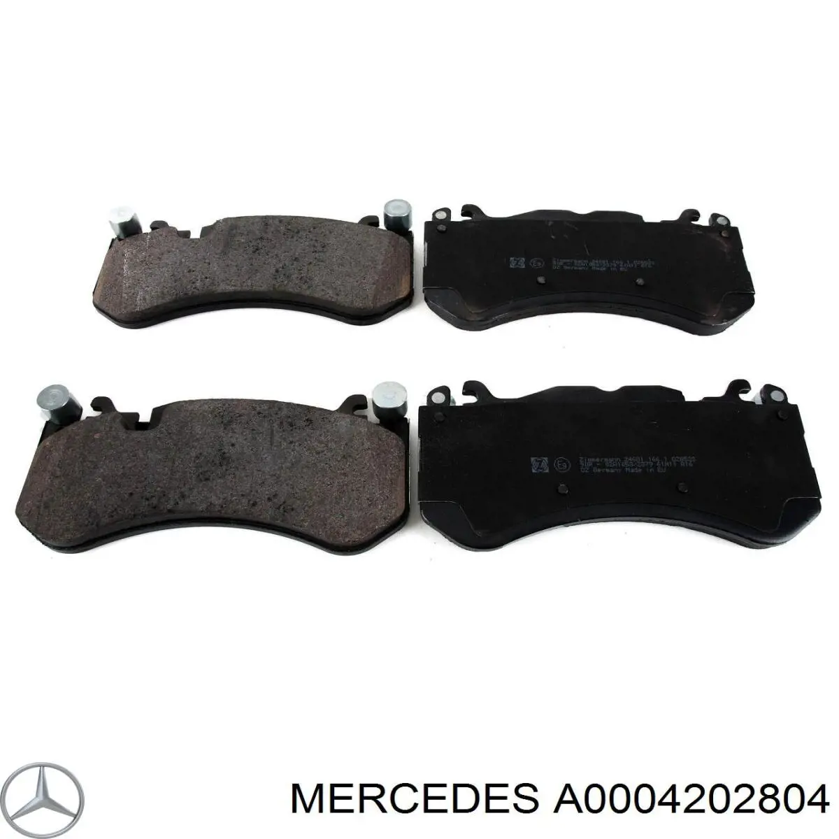Колодки тормозные передние дисковые Mercedes A0004202804