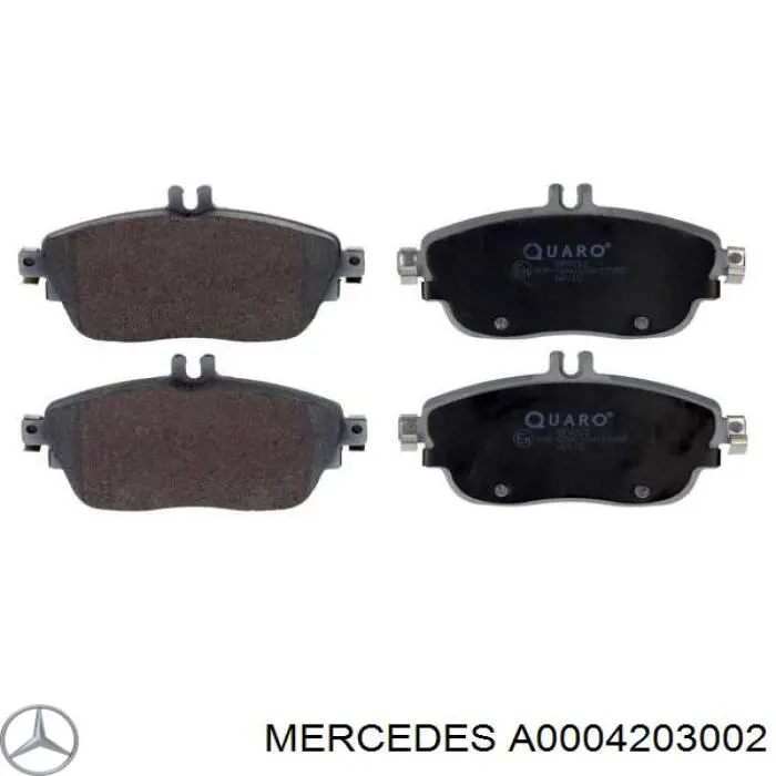 Передние тормозные колодки A0004203002 Mercedes