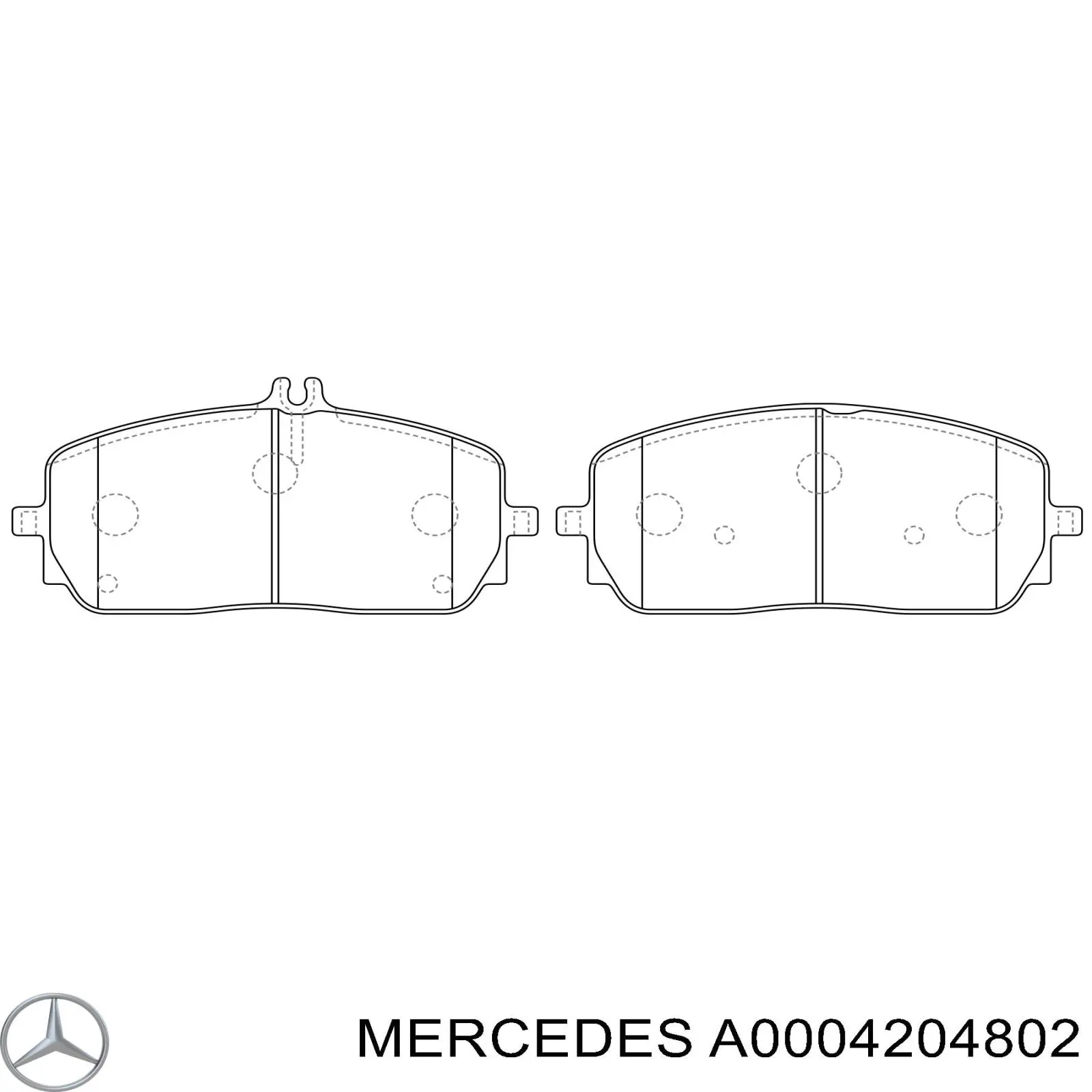 A0004204802 Mercedes колодки тормозные передние дисковые
