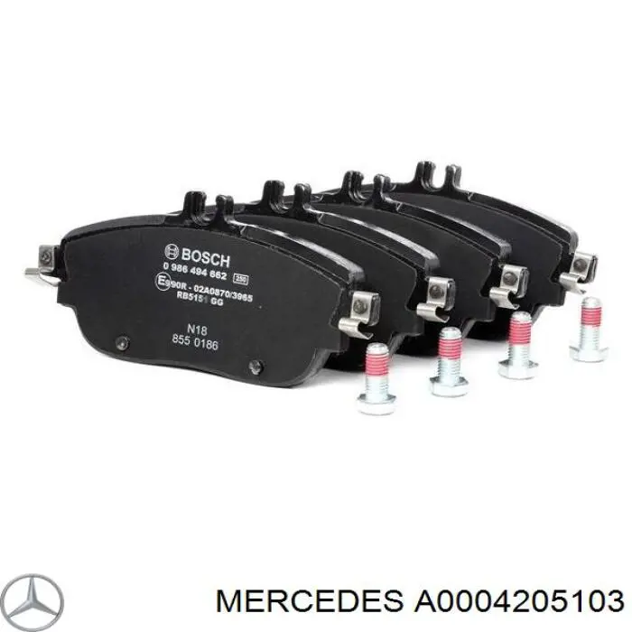 Купить A0004205103 Mercedes Колодки тормозные