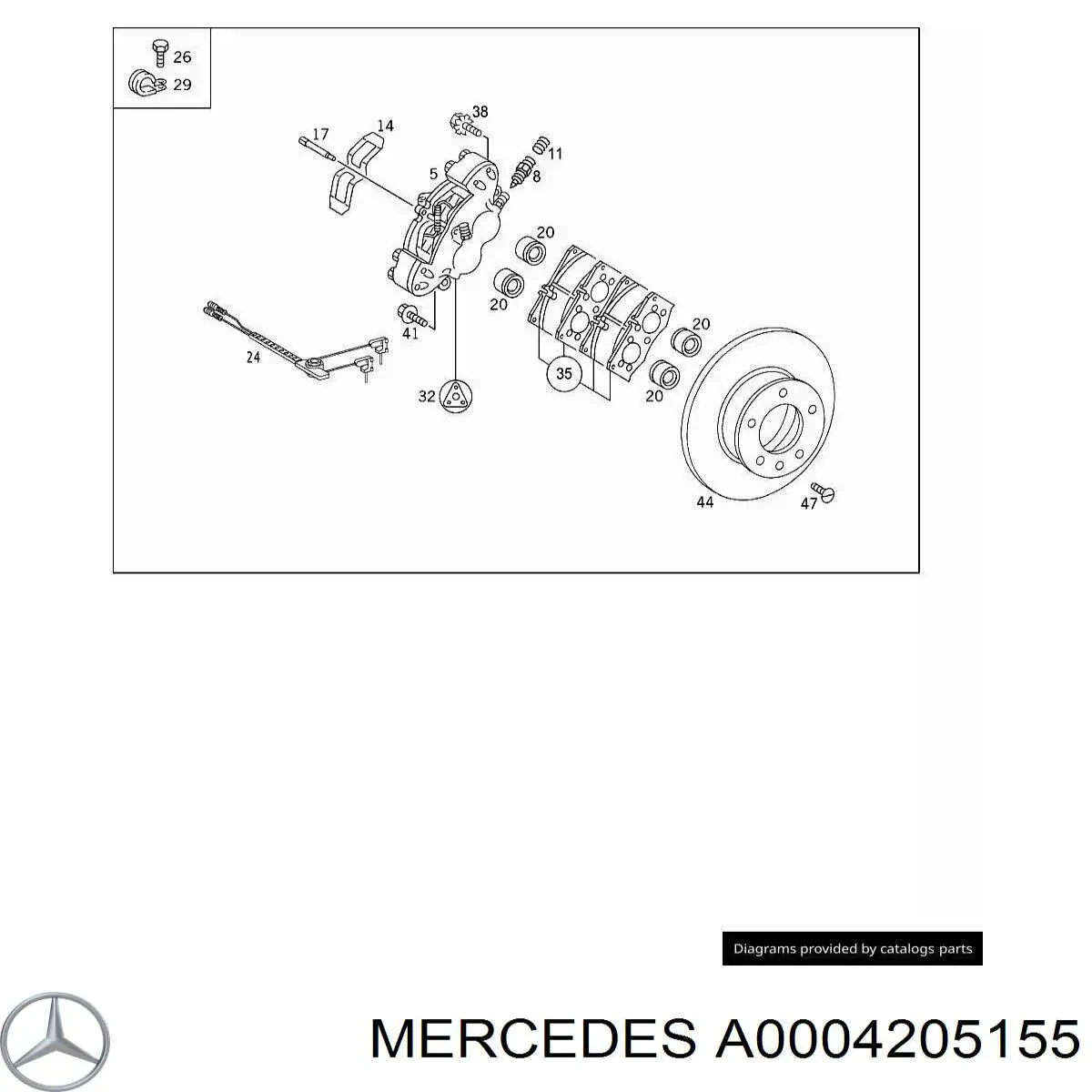 Купить 0004205155 Mercedes Штуцер прокачки суппорта тормозного заднего