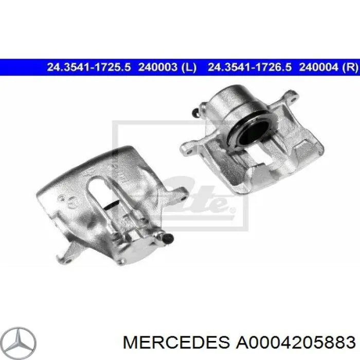 Суппорт тормозной передний правый A0004205883 Mercedes