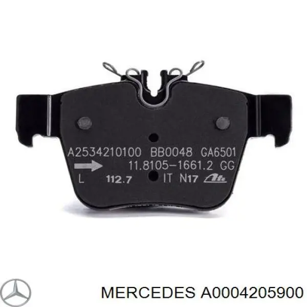 Задние тормозные колодки A0004205900 Mercedes