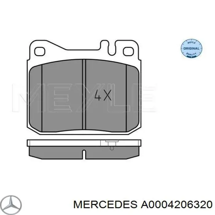 A0004206320 Mercedes колодки тормозные передние дисковые