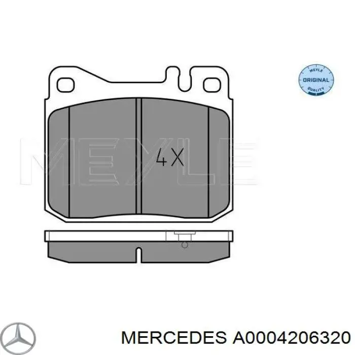 Передние тормозные колодки A0004206320 Mercedes