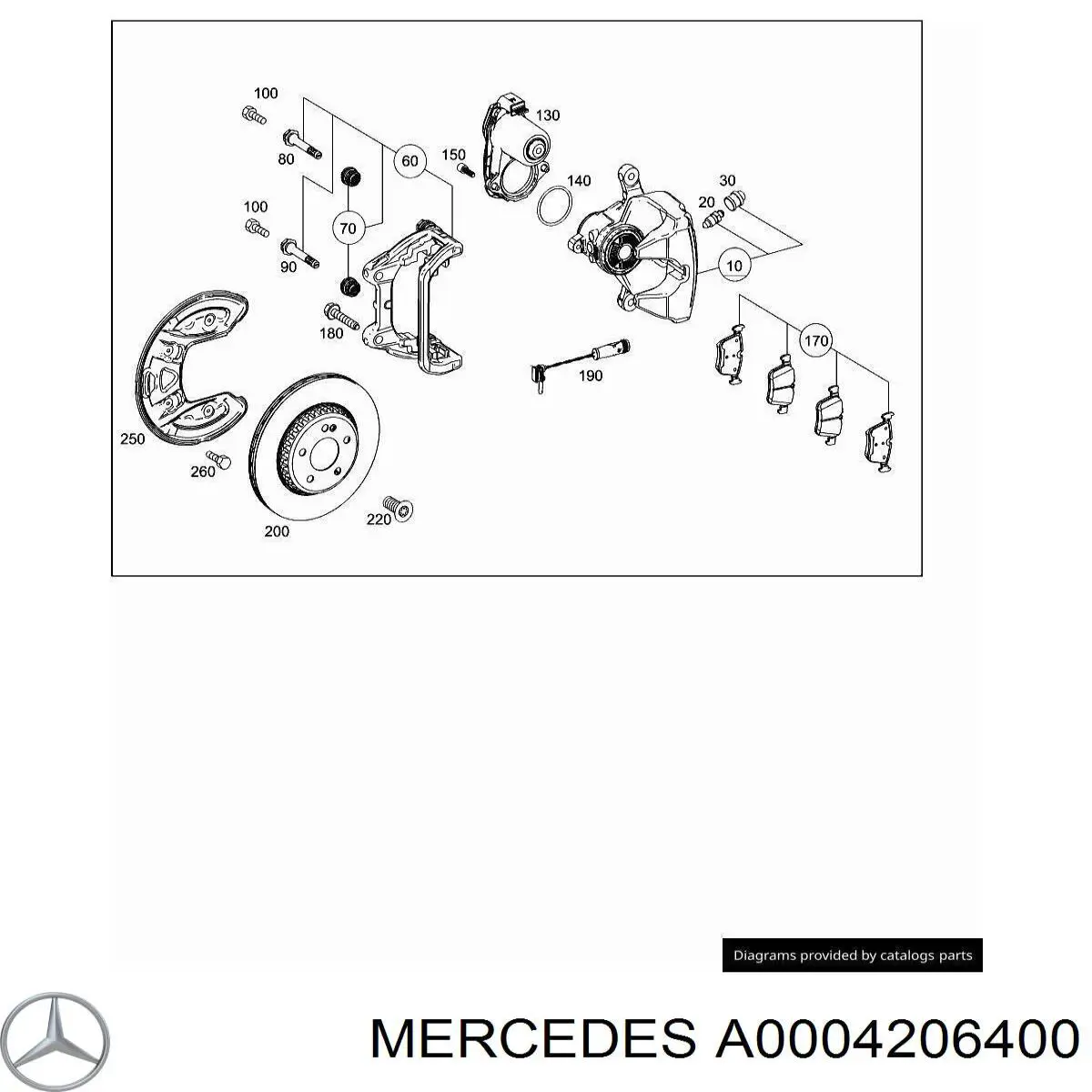 A0004206400 Mercedes sapatas do freio traseiras de disco