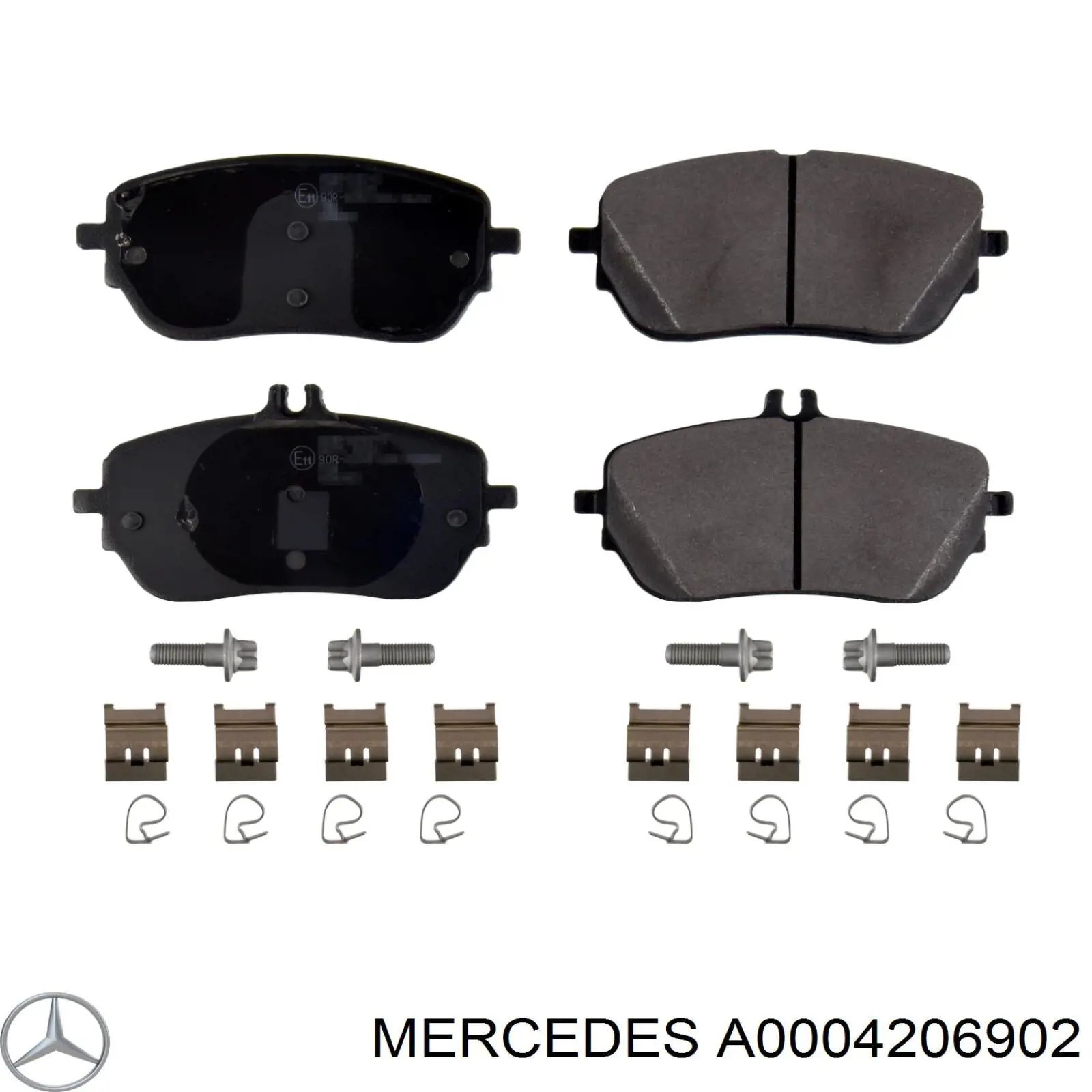 A0004206902 Mercedes sapatas do freio dianteiras de disco