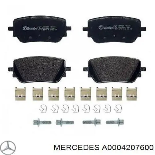 A0004207600 Mercedes колодки тормозные задние дисковые
