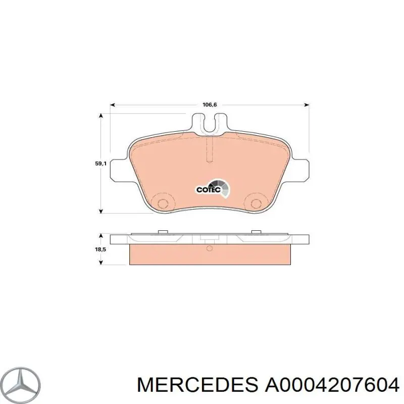 Колодки дисковые  Mercedes A0004207604 цена, от 136.07 USD
