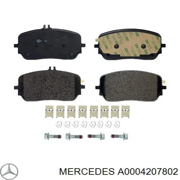 A0004207802 Mercedes sapatas do freio dianteiras de disco