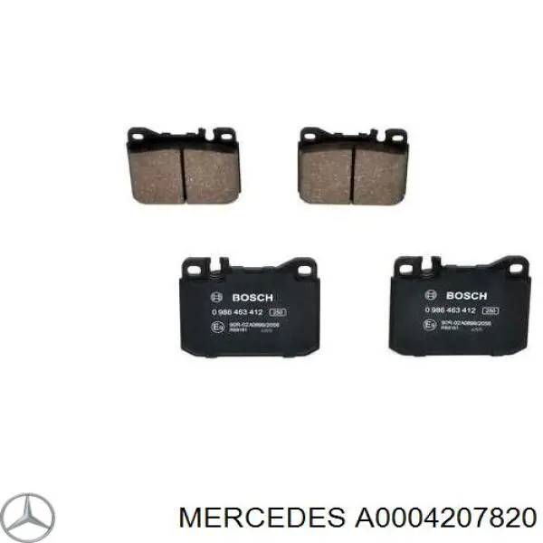 A0004207820 Mercedes колодки тормозные передние дисковые