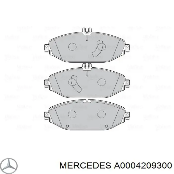 Купить A0004209300 Mercedes Колодки тормозные