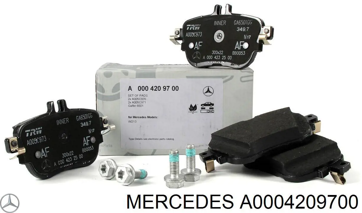 Задние дисковые колодки Mercedes A0004209700